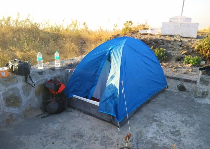 Camping at the top of Hathgarh Fort