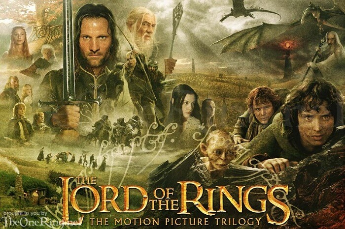 A poster of the Lord Of The Rings Trilogy