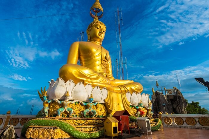 Golden statue of Lord Buddha at Wat Tham Sua – One of the best places to see in Krabi