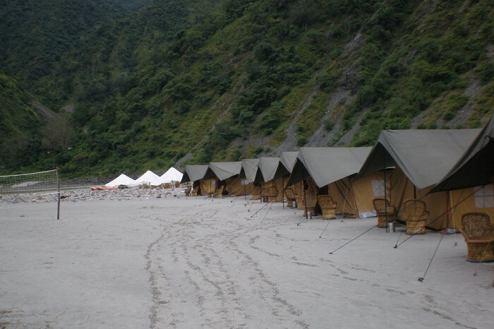 Beach Volleyball ground and the camps at the Camp Gold Coast