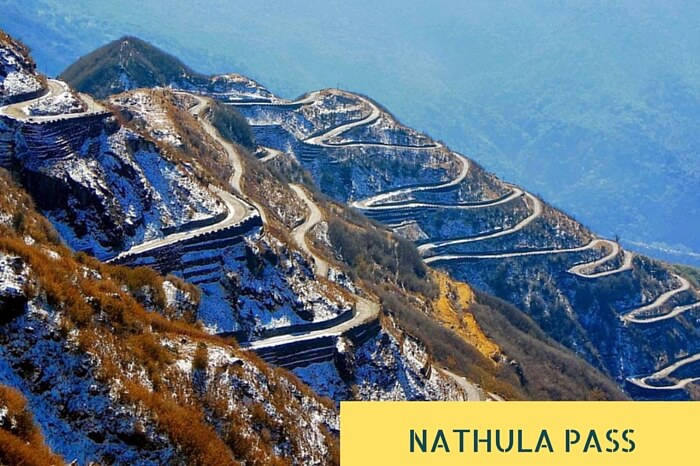The multilevel zig-zag stretches of road near Nathula Pass connecting Zuluk to Thambi View