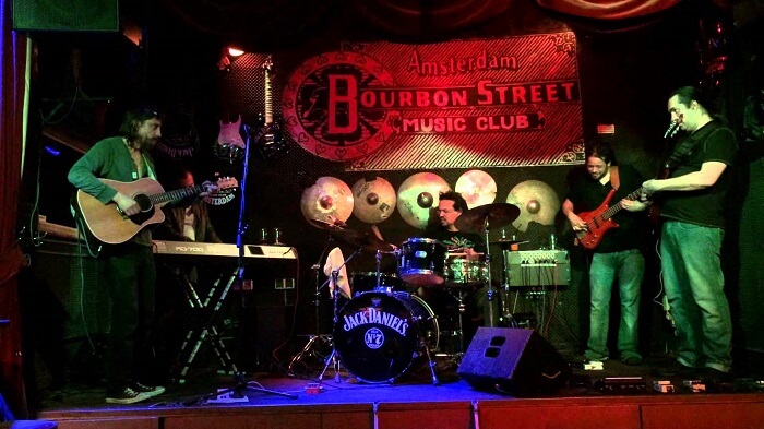 A band performs at the Bourbon Street music club