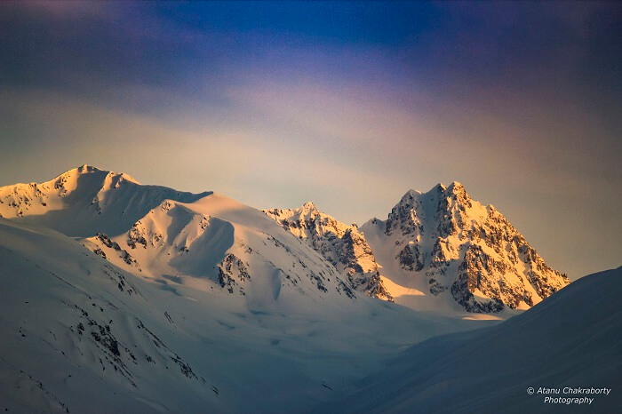 Sunset at Apharwat Peak in Gulmarg