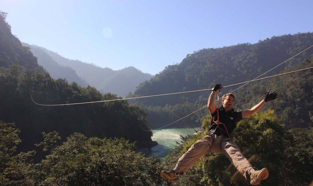 ziplining in Rishikesh