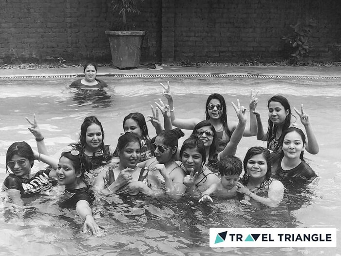 Girls having fun at the pool in Myrica Resort