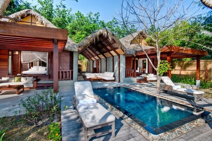 A pool-villa at the An Lam Ninh Van Bay Villas in Vietnam