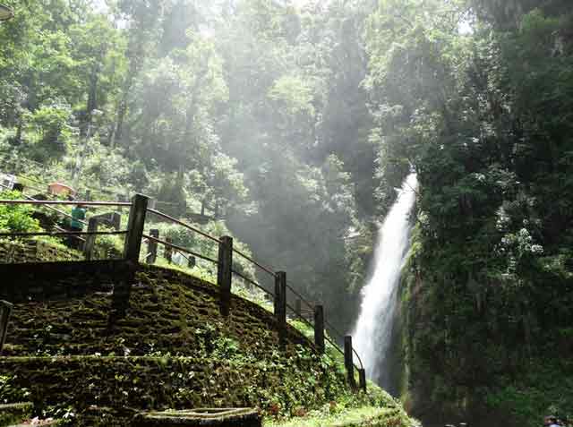 Tourists enjoying the Changey Waterfall