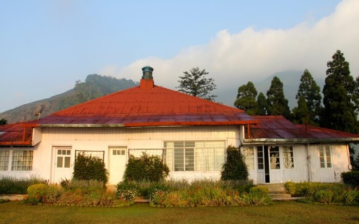 Dusk time as seen at Goomtee Resort one of the best tea estate resorts in Darjeeling