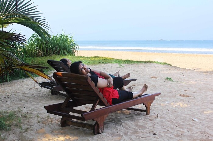 Kanikas family on a beach in Yala