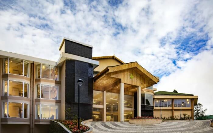 Main entrance of Khush Alaya one of the best resorts in Darjeeling