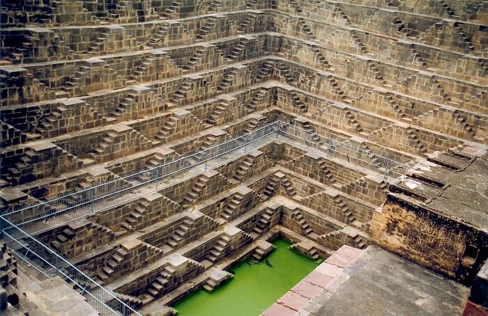 Symmetrical steps of Abhaneri Stepwell in Rajasthan
