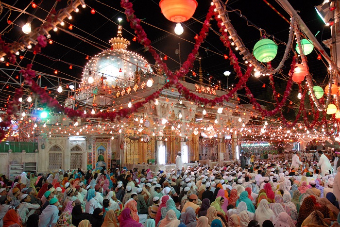 Ajmer Sharif at its best in colorful lights in Rajasthan