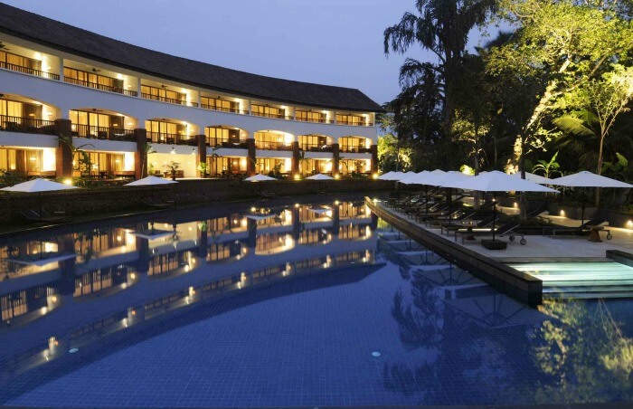 Lounge by the pool at the back of the Alila Diwa Goa