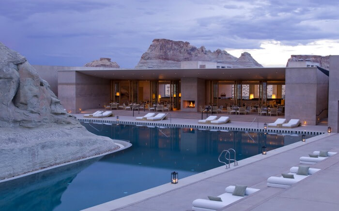 Gorgeous swimming pool at Amangiri Resort in Utah