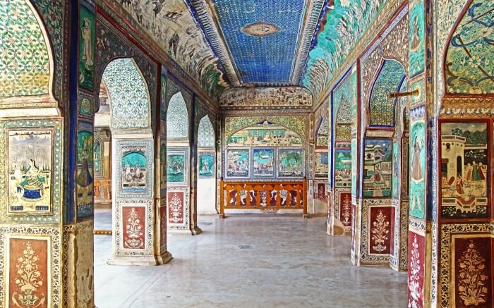 Interior of Garh Palace in Bundi