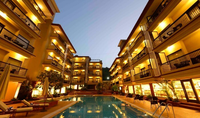 The back balconies of the suites at Deltin Suites