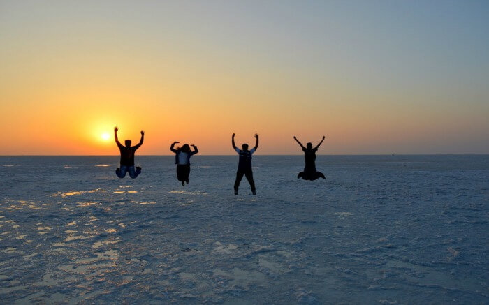 People having a gala time on Rann of Kutch one of the loveliest places to visit in November in India