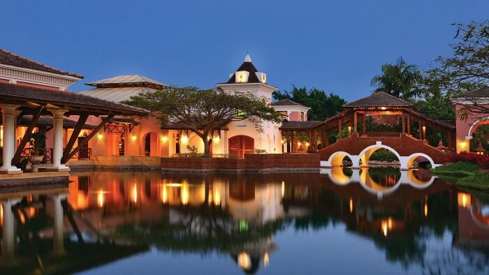 The poolside lagoon of the Park Hyatt Goa Resort and Spa