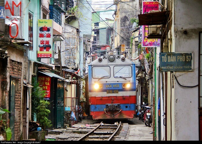 Interesting track of a railway in Vietnam