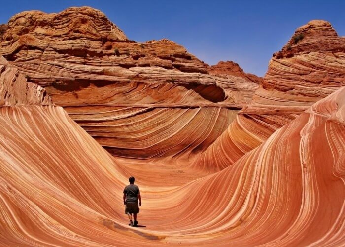 Watch the wavy rock formations in Arizona