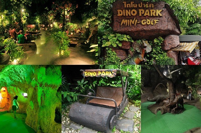 The various areas at the Dino Park Mini Golf Course in Phuket