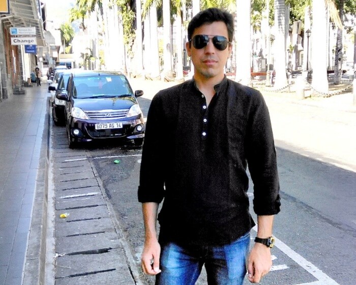 Sumit on a trip to Mauritius