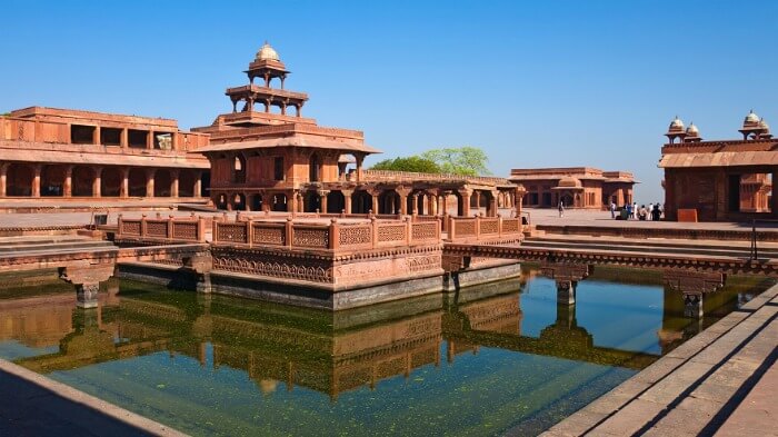 The delightful, crimson coloured Fatehpur Sikri
