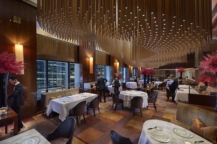 The Amber restaurant at the Landmark hotel in Hong Kong