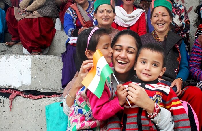 Celebrating Independence day with school kids