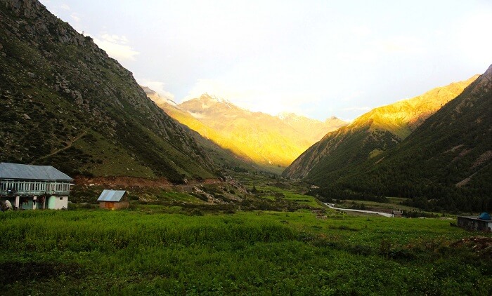 Beautiful sunset in the hills of Sangla
