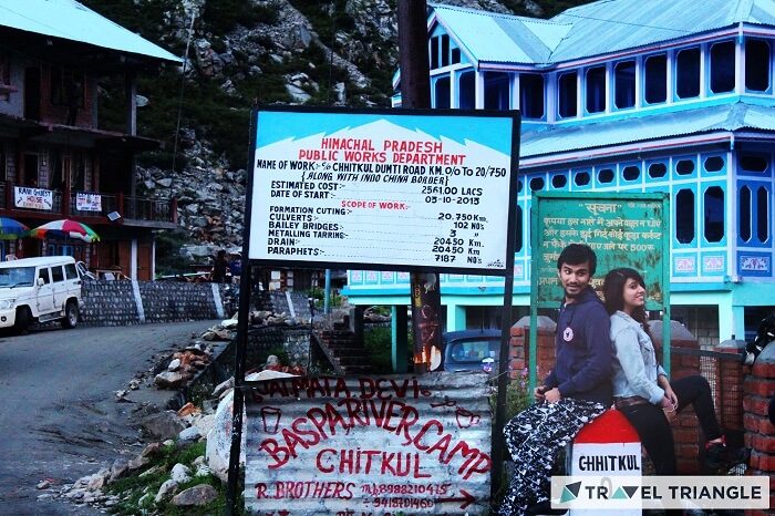 Travelers in Chitkul village in Himachal