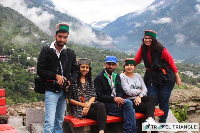 Group of travelers in Himachal hills