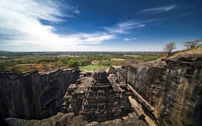 Top view of Ellora Caves