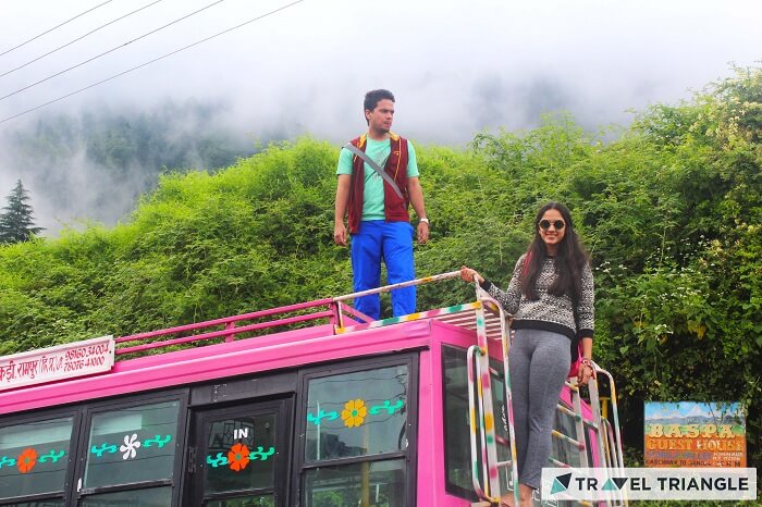 Lehan on a bus in Spiti Valley