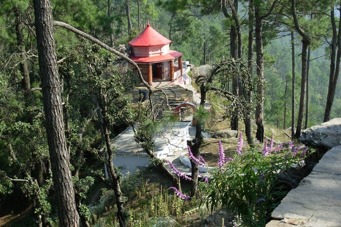 A shot of the Kasar Devi Temple at the Cranks Ridge in Uttarakhand