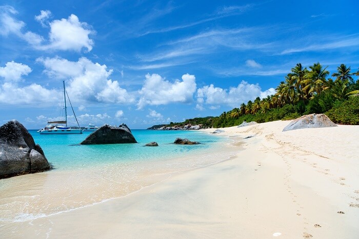 Stunning beach at Virgin Gorda on the British Virgin Islands in Caribbean