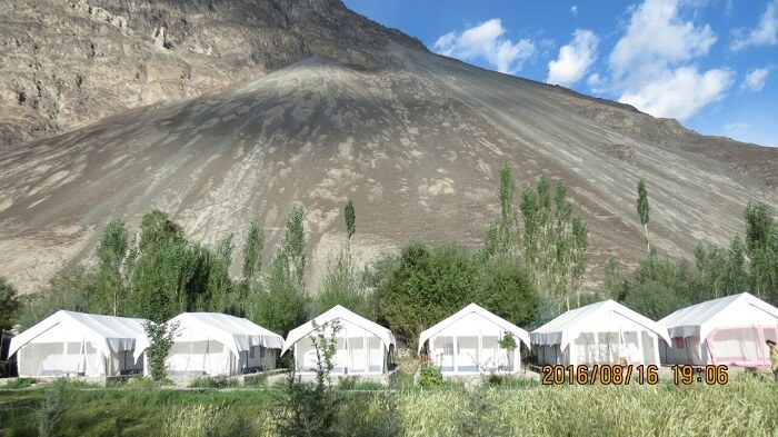 Camping near Pangong lake