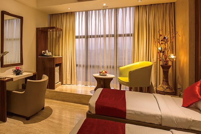 A beautifully decorated room at the Embassy hotel in Ajmer