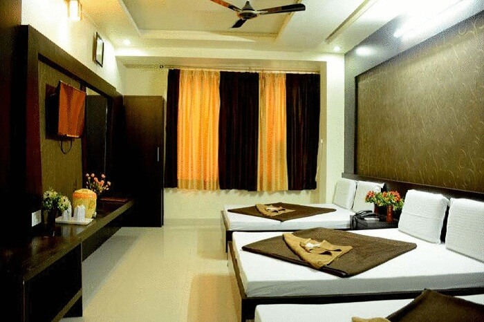 The luxurious family room at the Moon Star hotel in Ajmer near dargah