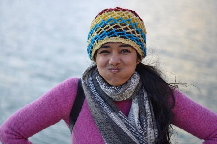 Avni with a cute face in Spiti