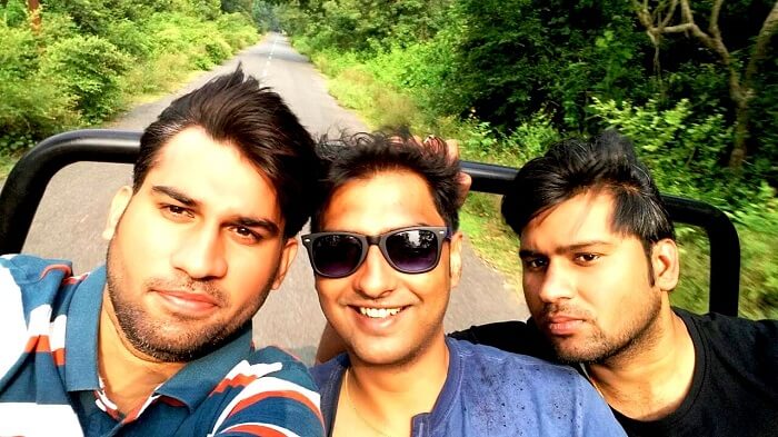 Karan and his friends in Jim Corbett