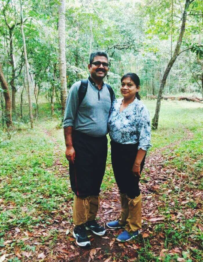 anuj and his wife trekking in thekkady
