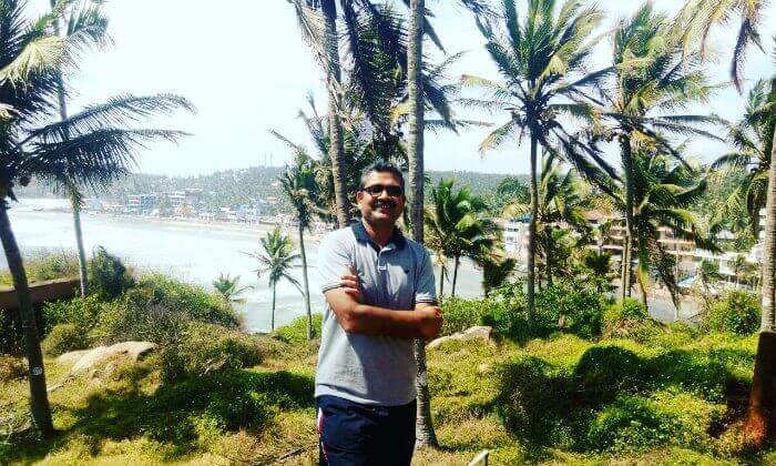 Anuj at the beaches of Kovalam