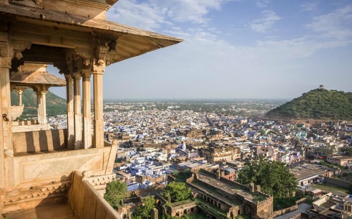 A view of Bundi city from Bundi’s Palace