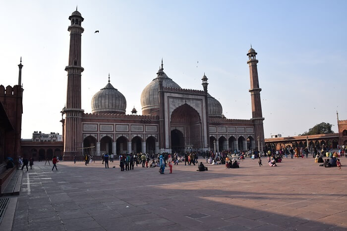 Muslims gathering at the Jama Masjid in Delhi for the Friday namaaz