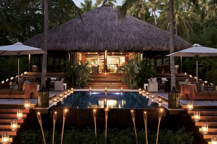 A thatched cottage on the Dolphin Island of Fiji