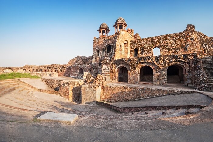 Ruins of the Purana Qila in the town of Shergarh in Delhi
