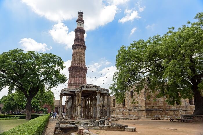 The ancient ruins at the Qutab Minar complex in Mehrauli that is one of the most famous places in Delhi for the history lovers