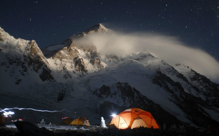 camping on hill