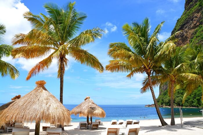 Exotic beach at St. Lucia